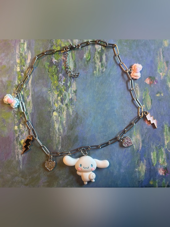 Hand Crafted Jewelry - Handmade Cinnamoroll chain choker <3